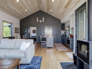 テレビ、暖炉、テレビゲーム、ステレオ