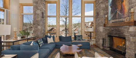 Smart TV, fireplace, video games, stereo