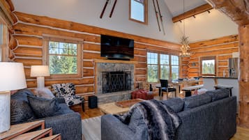 TV, fireplace, DVD player, stereo