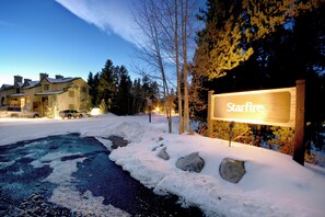 Starfire hotel offers a serene winter escape amidst snow-covered surroundings.