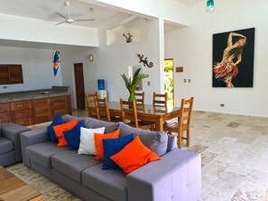 Deluxe Villa, Multiple Beds, Smoking, Ocean View | Living area | TV