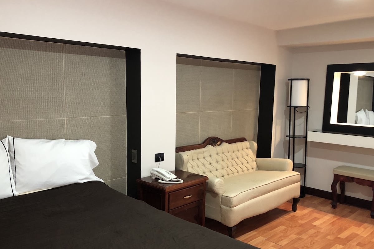 In-room safe, desk, laptop workspace, soundproofing