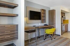 Skrivebord, arbejdsområde til bærbare computere, mørklægningsgardiner