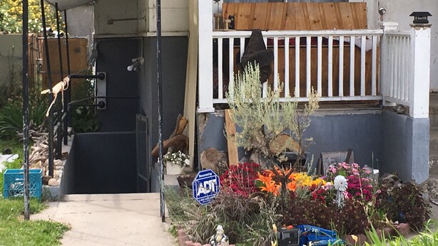 A house with a porch, a fenced front yard with colorful flowers, and a wooden deck. - Rustic Hideaway -pets welcome, downtown- (Idaho Falls)