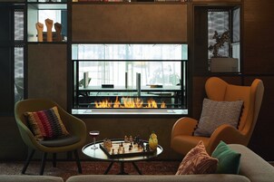 42-inch flat-screen TV with satellite channels, TV