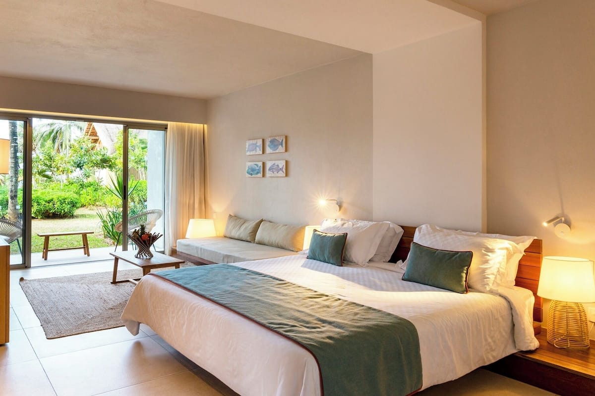1 quarto, frigobar (abastecido com alguns itens grátis)