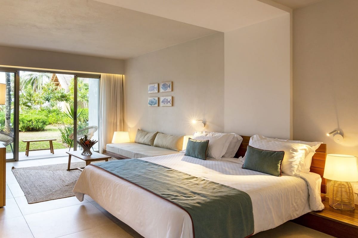 1 quarto, frigobar (abastecido com alguns itens grátis)
