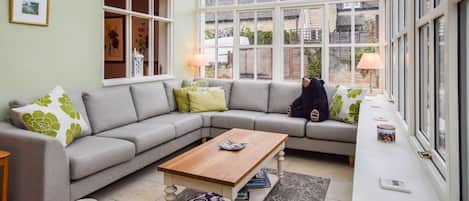 TV, fireplace, DVD player, books