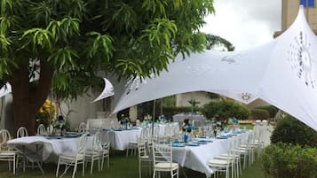 Outdoor wedding area