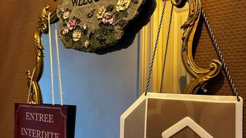 Individually decorated, individually furnished, iron/ironing board