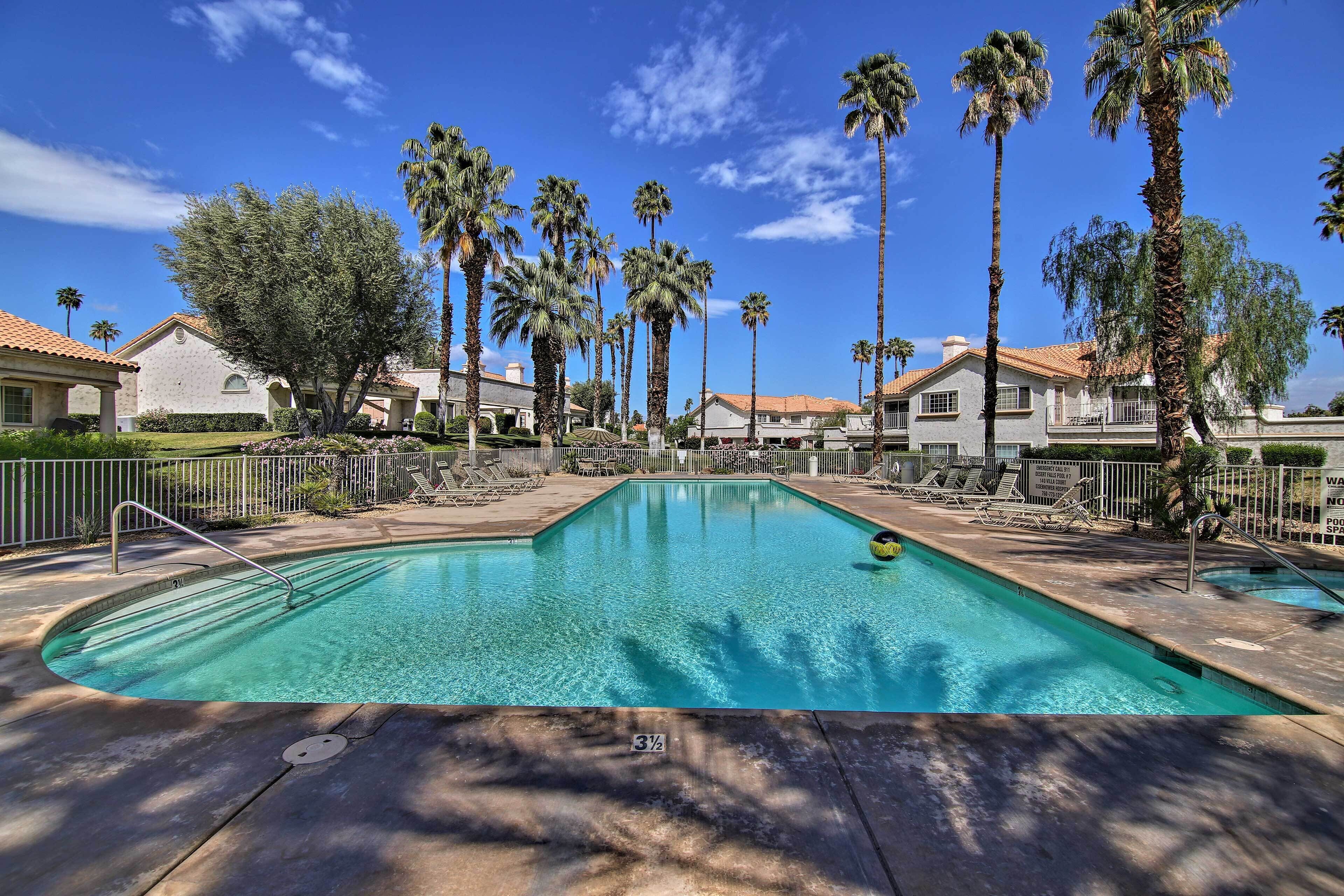 Palm Desert Resort Villa w/ Deck & Pool View!