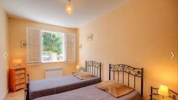2 bedrooms, iron/ironing board, travel crib, free WiFi