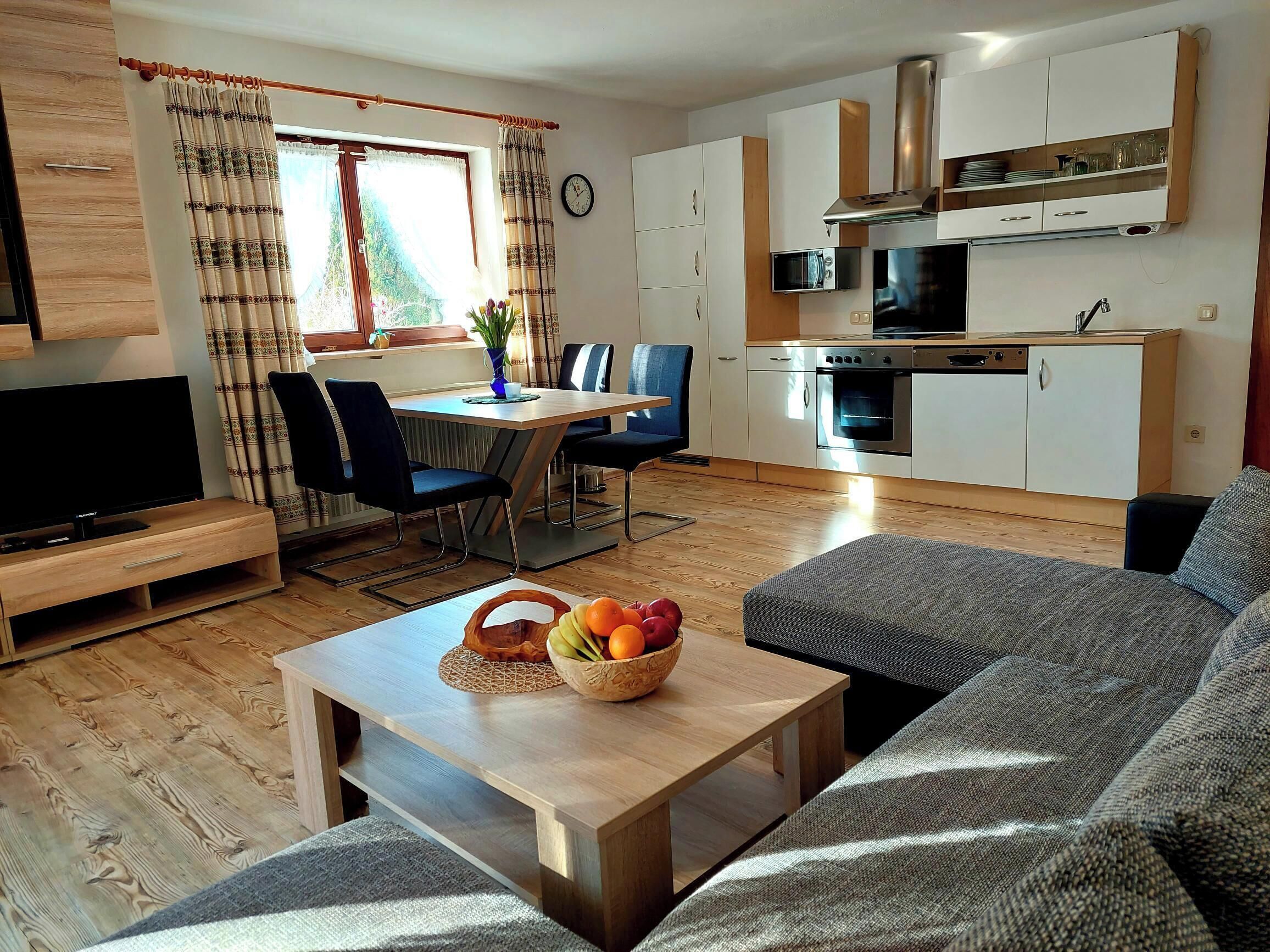 Apartment, 1 Bedroom (3 Edelweiss) | Living area | Flat-screen TV, DVD player, ping pong