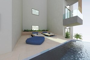 Outdoor pool, open 10:30 AM to 6:30 PM, pool umbrellas, sun loungers - The City Hotel & Suites (Rethymno)