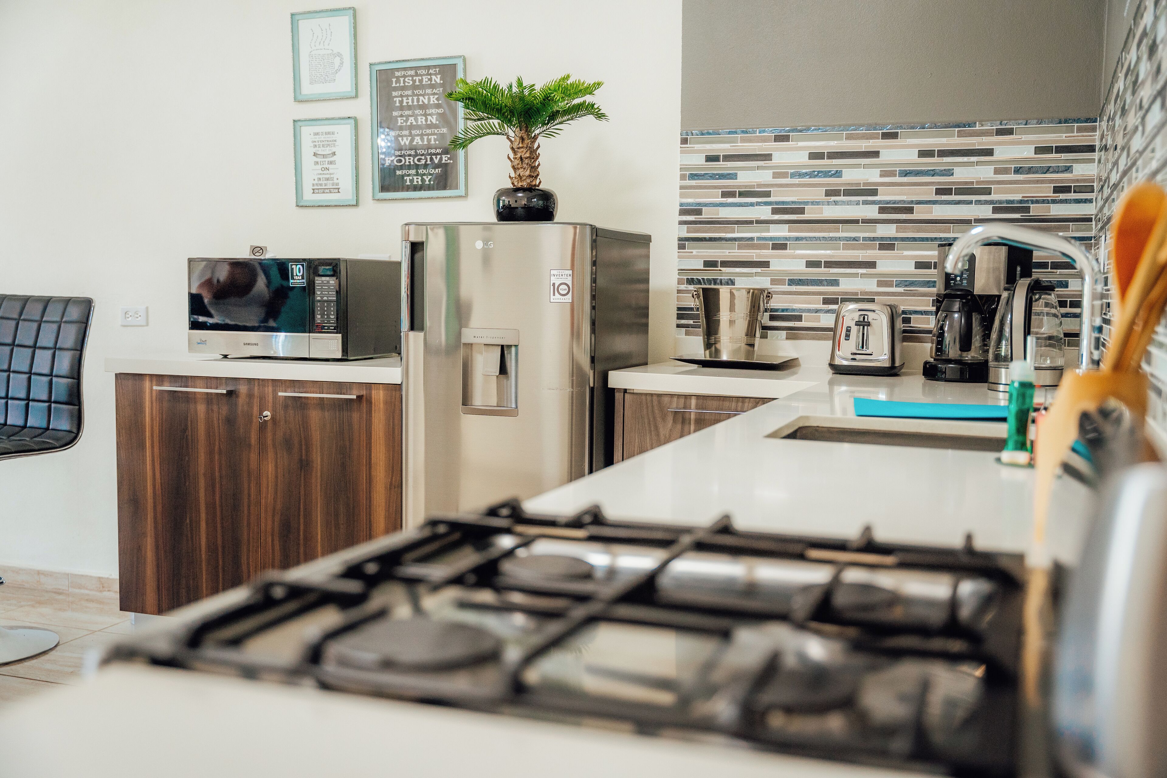 deluxe suite, 2 bedrooms, pool view | private kitchen | full-sized fridge, coffee/tea maker, electric kettle