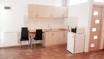 Apartament 15 | Bếp nhỏ riêng | Tủ lạnh, lò vi sóng, bếp nấu, máy rửa bát