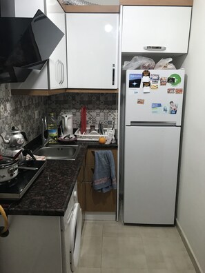 Apartment, 2 Bedrooms | Private kitchenette | Full-size fridge, stovetop, dishwasher, electric kettle - Volga Economy Apartments - Adults Only (Antalya)