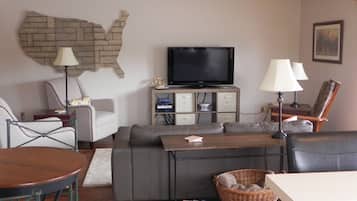 TV, DVD player, stereo