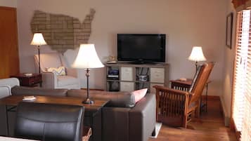 TV, DVD player, stereo