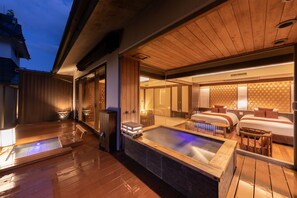 Japanese Style Room with Private Hot Spring, Foot Bath, (rocca, KANADE), Non-Smoking | Living room | Flat-screen TV, DVD player - Hakone Kamon (Hakone)