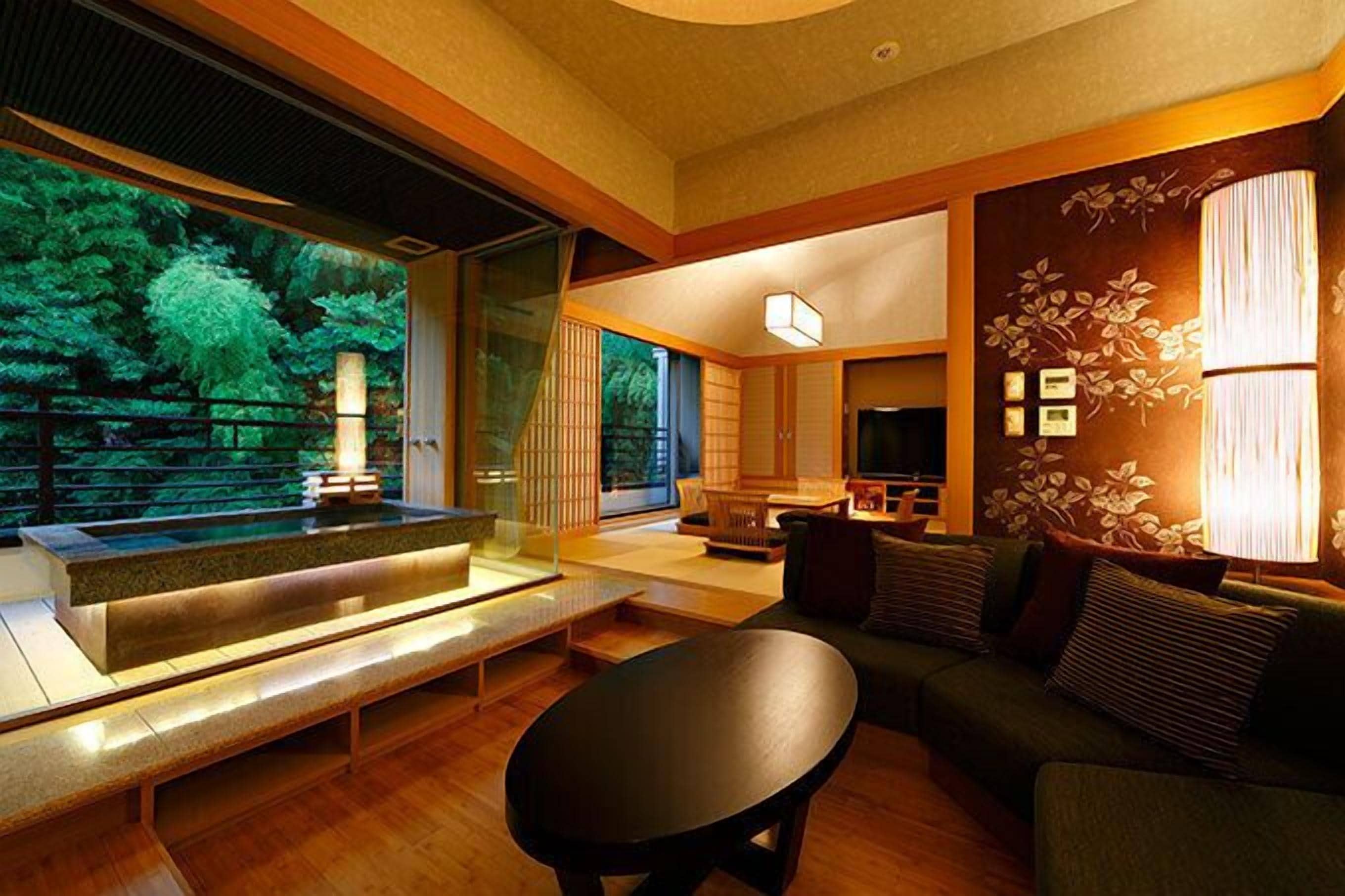 Japanese Style Room with Private Hot Spring, Bamboo Forest View, (rocca, KATARI), Non-Smoking | Living room | Flat-screen TV, DVD player