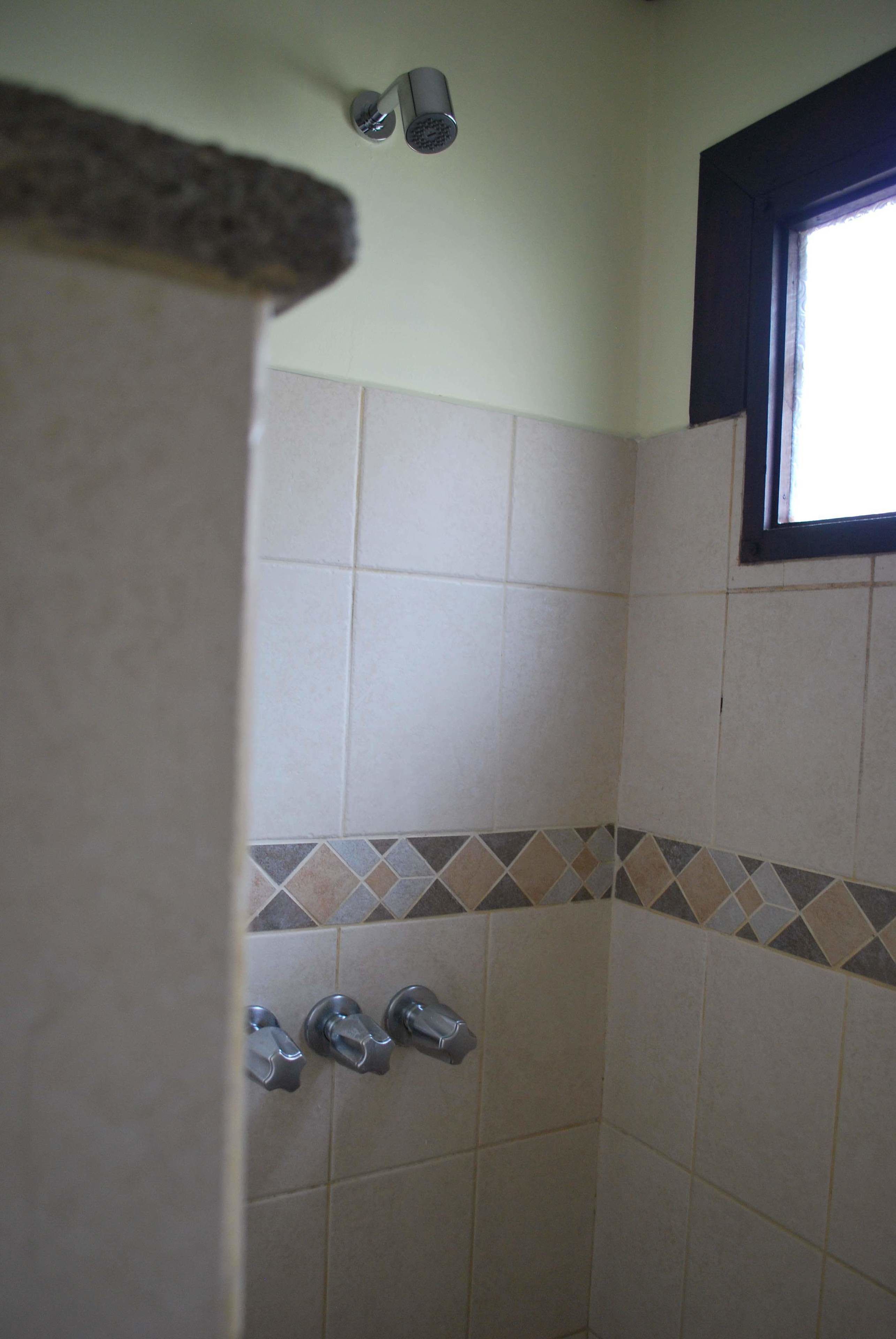 shower, towels, soap, shampoo