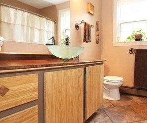 Hair dryer, soap, toilet paper