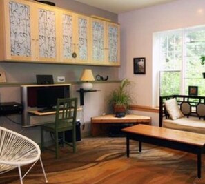TV, DVD player, books
