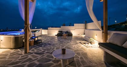 Vista panorámica de la casa del panteón de Naxos