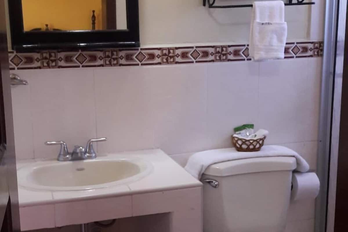 shower, free toiletries, towels