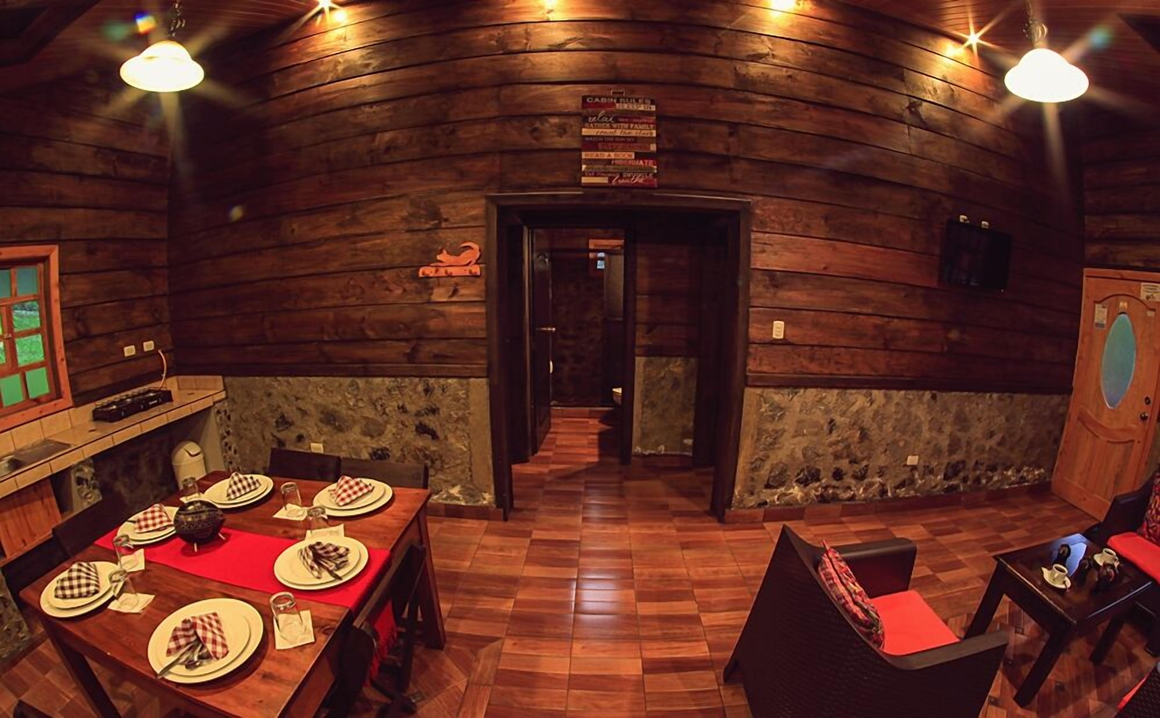 family cabin, mountain view | living area | 38-inch lcd tv with cable channels