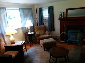 TV connectée, cheminée, lecteur de DVD