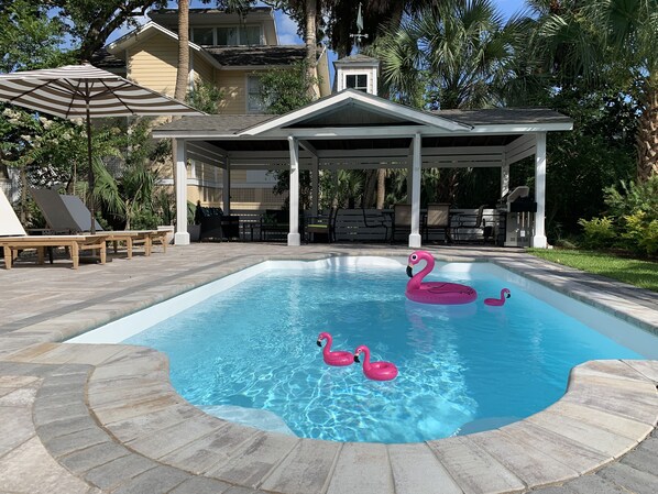Outdoor pool, a heated pool