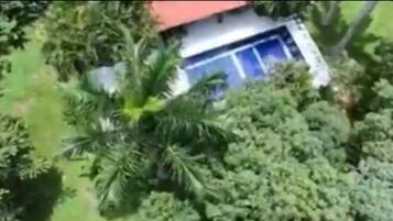 Piscine extérieure, parasols de plage