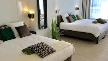 Egyptian cotton sheets, premium bedding, desk, laptop workspace
