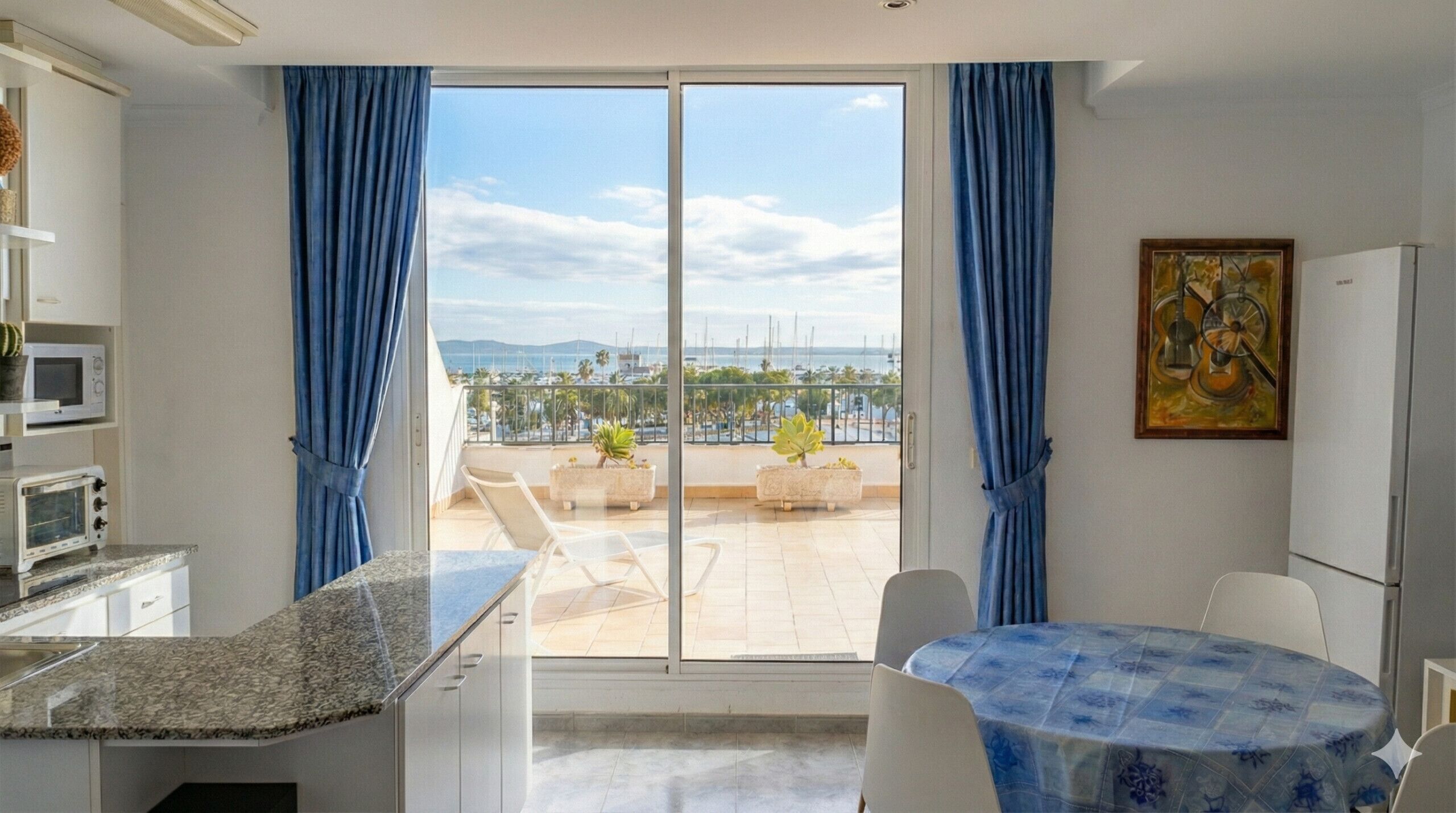 Fridge, microwave, oven, coffee/tea maker