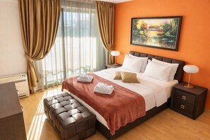 Comfort-huoneisto, kaupunkinäköala | 1 makuuhuone, äänieristys, ilmainen Wi-Fi, vuodevaatteet