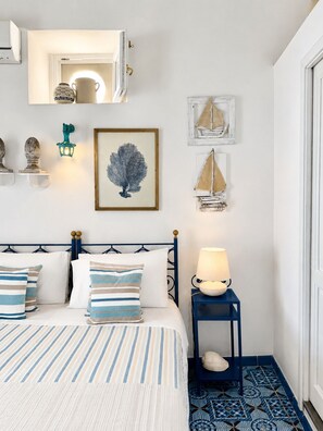 Appartement Deluxe, 2 chambres, 2 salles de bains, vue mer | Draps en coton égyptien, literie de qualité supérieure
