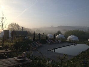 Seasonal outdoor pool, pool umbrellas, sun loungers - Ecochique (Heuvelland)