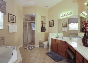 Bathtub, hair dryer, towels, soap