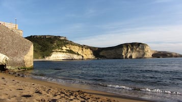 Perto da praia, toalhas de praia 