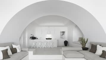 Luxury Villa, 3 Bedrooms, Private Pool, Pool View | Living area | 45-inch flat-screen TV with cable channels, Smart TV, video-game console