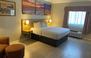 Individually furnished, desk, blackout curtains, iron/ironing board