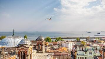 Double Room, Terrace, Sea View | Minibar, in-room safe, desk, blackout drapes