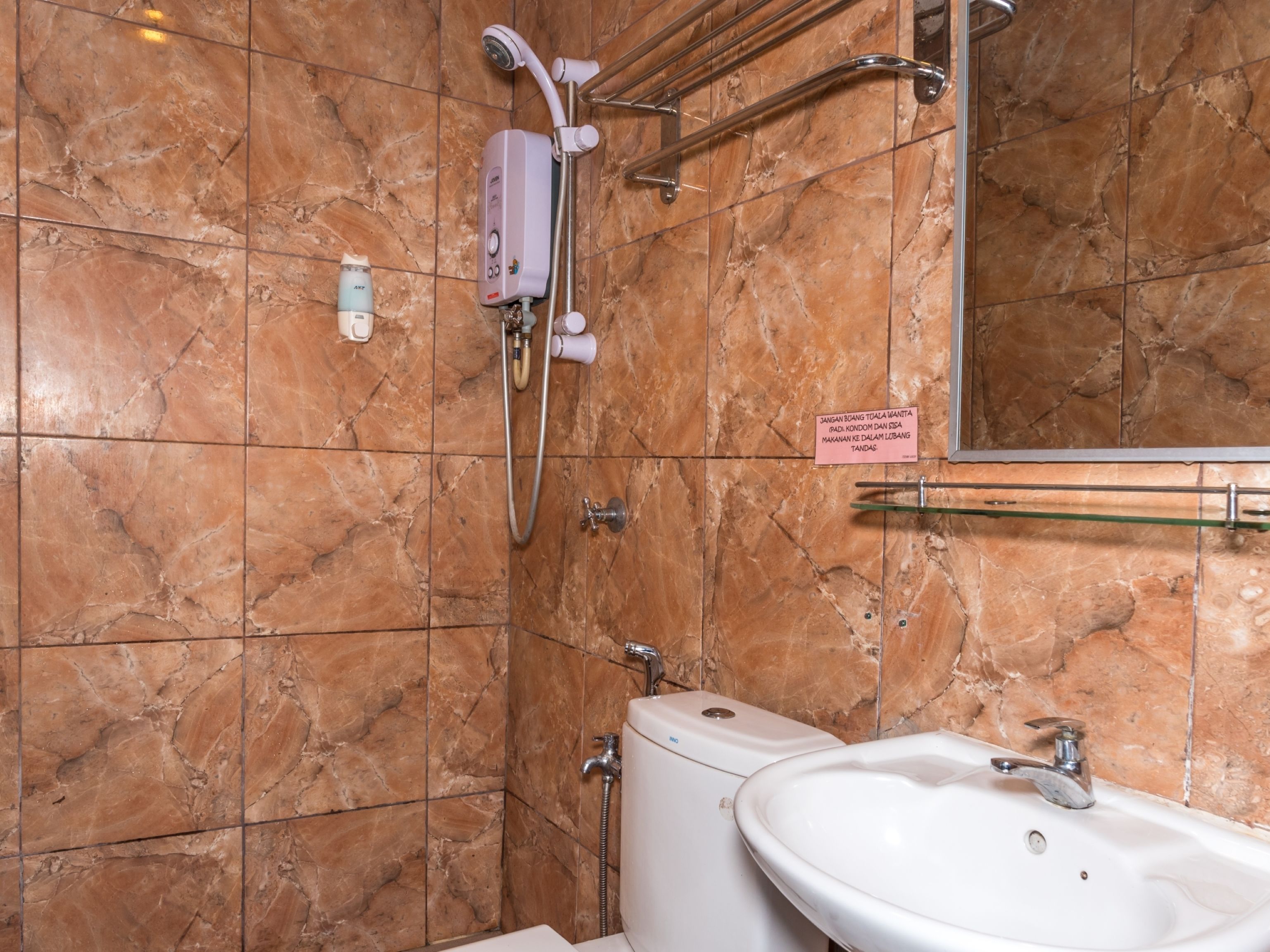 shower, slippers, bidet, towels