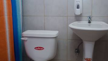 Un baño con inodoro y lavabo.