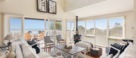 Smart TV, fireplace, video games, DVD player