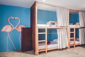 Blackout curtains, free WiFi, bed sheets