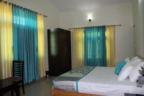 Desk, free WiFi, bed sheets