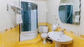 Shower, slippers, towels